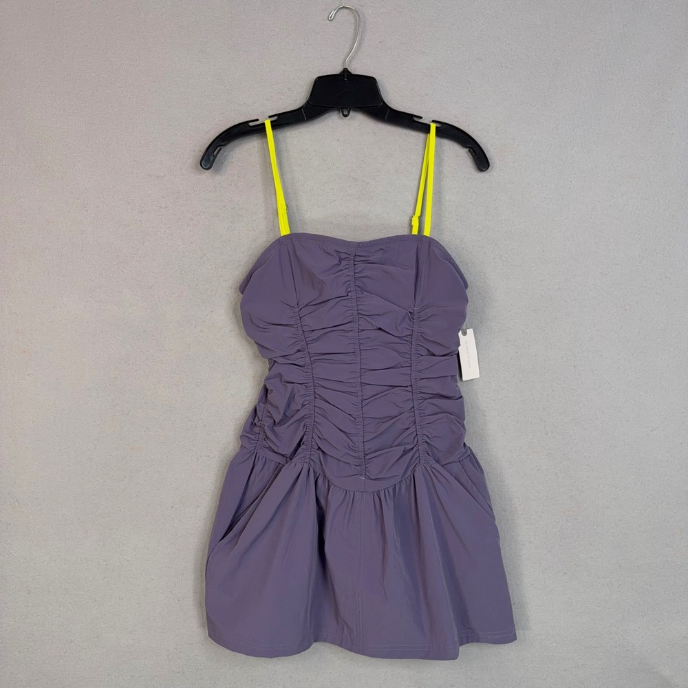 Daily Practice Dress Womens Small Lavender Ruched Mini Gorpcore Drop Waist